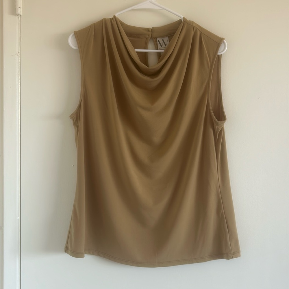 Worthington Gold Cowl Neck Tank Top